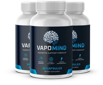 Three bottles of VapoMind capsules